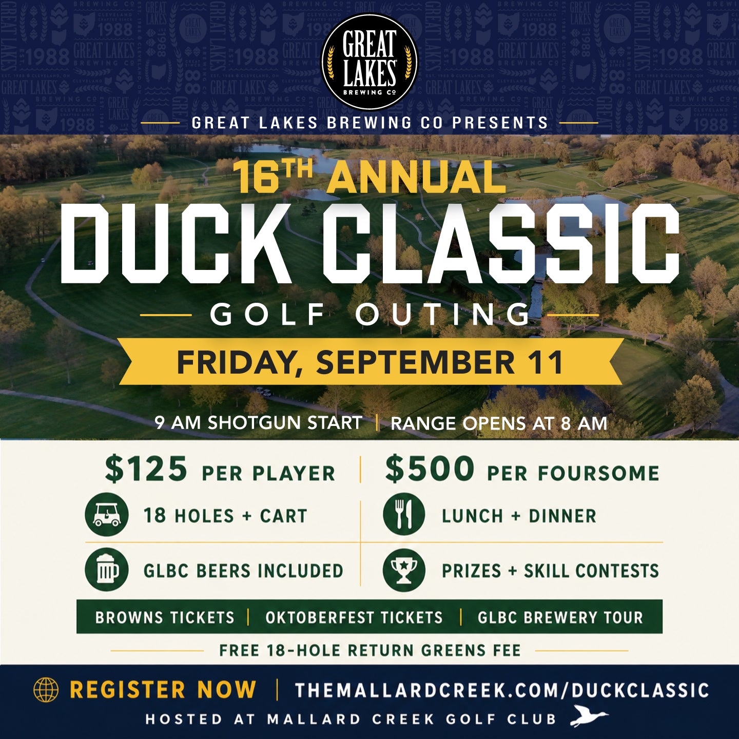 The 16th Annual Great Lakes Brewing Co. Duck Classic Golf Outing